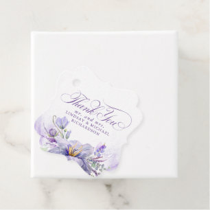 Étiquettes Cadeau Remerciement de mariage botanique floral violet la