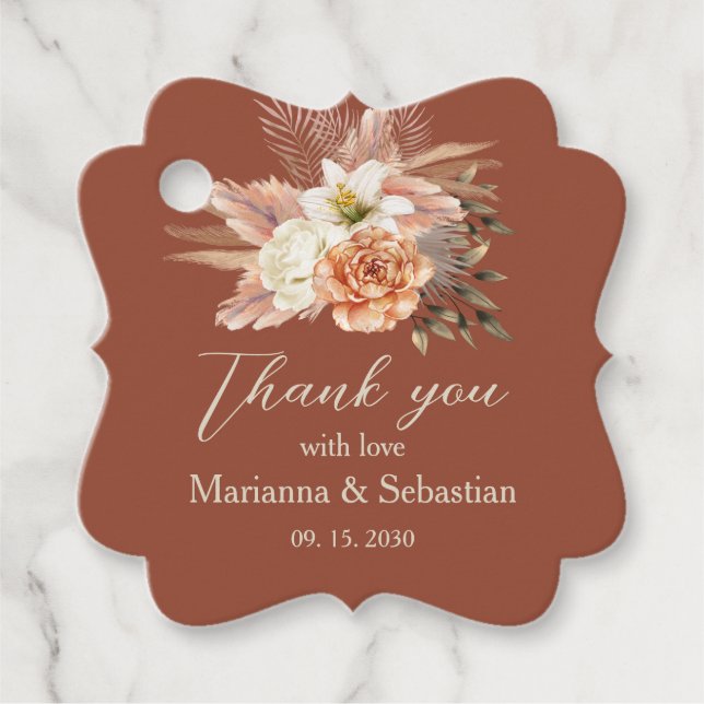 Étiquettes Cadeau Remerciement de mariage d'automne  (Devant)