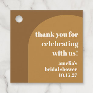 Étiquettes Cadeau Remerciement de Mariage Moderne Brun Chic Personna