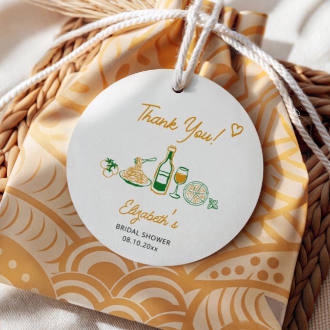 Étiquettes Cadeau Remerciement de Mariage Rustique Italien (Créateur téléchargé)