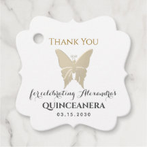 Remerciement de Quinceanera en or