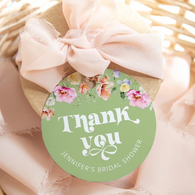 Étiquettes Cadeau Remerciement de sauterie de mariage de fleur sauva (Créateur téléchargé)