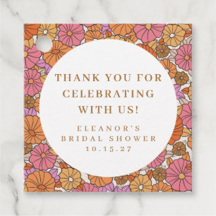 Étiquettes Cadeau Remerciement Personnalisé Mariage Bohème Floral Te