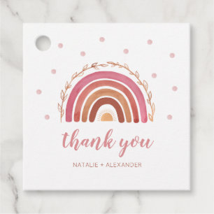 Étiquettes Cadeau Remerciement pour Baby Shower Bohème Arc-en-Ciel
