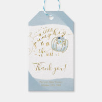 Remerciement pour Baby Shower Citrouille Bleu Or A