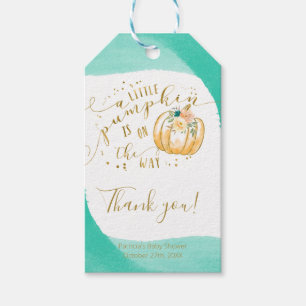 Étiquettes-cadeau Remerciement pour Baby Shower Citrouille Orange Sa