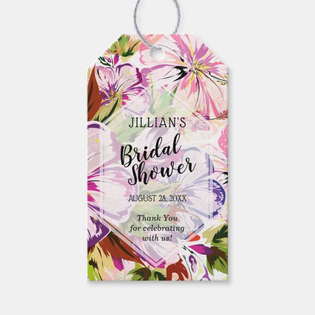 Étiquettes-cadeau Remerciement pour Baby Shower de Mariée à l'Aquare (Devant)