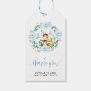 Étiquettes-cadeau Remerciement pour Baby Shower Floral de la Forêt