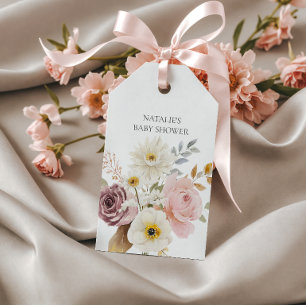 Étiquettes-cadeau Remerciement pour Baby Shower Floral Printanier et