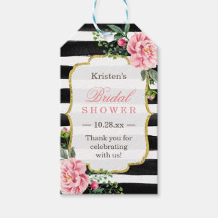 Étiquettes-cadeau Remerciement pour Baby Shower Floral Rose et Rayur