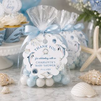 Étiquettes Cadeau Remerciement pour Baby Shower Garçon Moderne Côté 