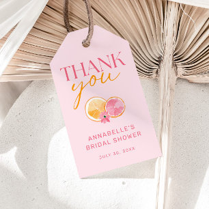 Étiquettes-cadeau Remerciement pour Baby Shower Mariage Rose Main Sq