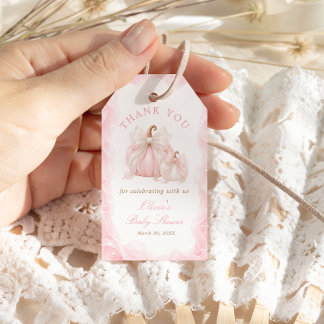Étiquettes-cadeau Remerciement pour Baby Shower pour Bébé Fille à l'