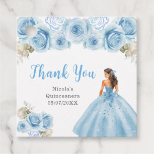 Étiquettes Cadeau Remerciement pour Quinceanera de Princesse en Robe