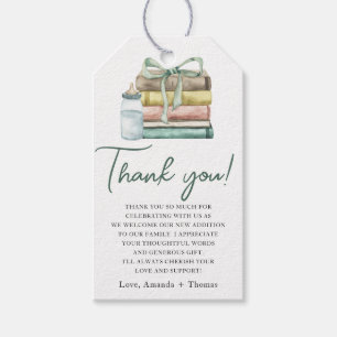 Étiquettes-cadeau Remerciement pour une baby shower Watercolor Nouve