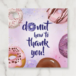 Étiquettes Cadeau Remerciements aquarelle de beignet