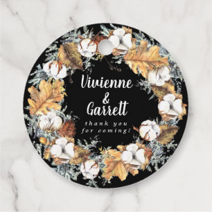 Étiquettes Cadeau Remerciements de Fête de Fiançailles Florale Blanc