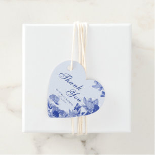 Étiquettes Cadeau Remerciements de mariage floraux bleu poussiéreux