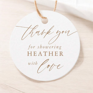 Étiquettes Cadeau Remerciements en calligraphie dorée pour avoir été