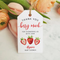 Remerciements pour Baby Shower à la Fraise Merci B