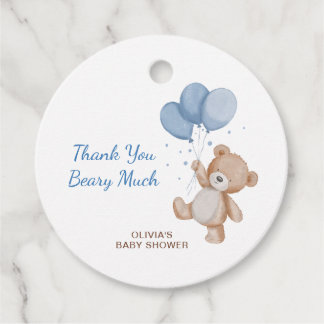 Étiquettes Cadeau Remerciements pour Baby Shower Beary Much