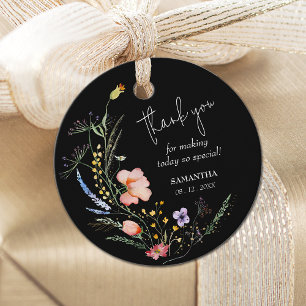 Étiquettes Cadeau Remerciements pour Baby Shower de Mariée Wildflowe