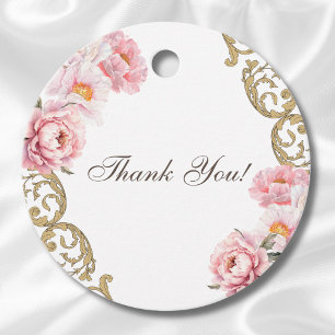 Étiquettes Cadeau Remerciements pour la Baby Shower Floral Vintage P