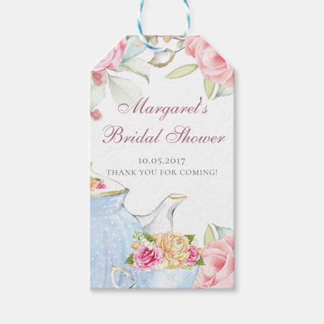 Étiquettes-cadeau Remerciements pour la fête prénuptiale et thé (Devant)