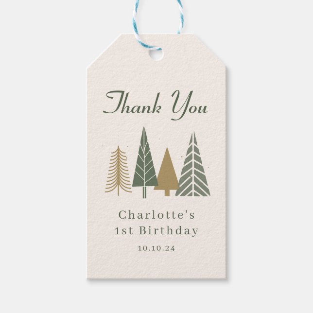 Étiquettes-cadeau Remerciements pour un anniversaire d'hiver (Devant)