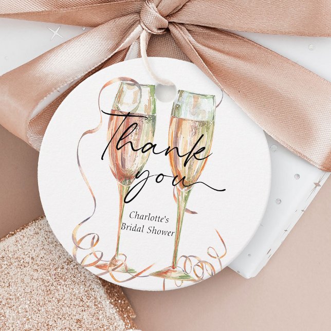 Étiquettes Cadeau Remerciements pour une Baby Shower au Champagne (Créateur téléchargé)