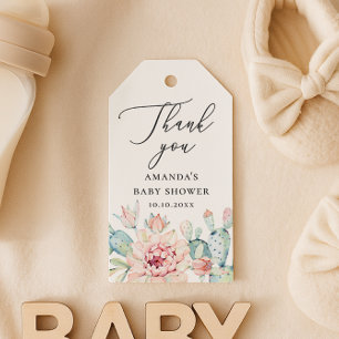 Étiquettes-cadeau Remerciements pour une Baby Shower Succulente   Ca