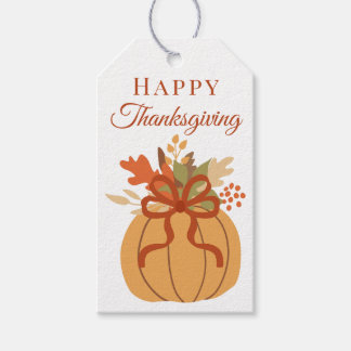 Étiquettes-cadeau Remerciez Joyeux Thanksgiving Citrouille