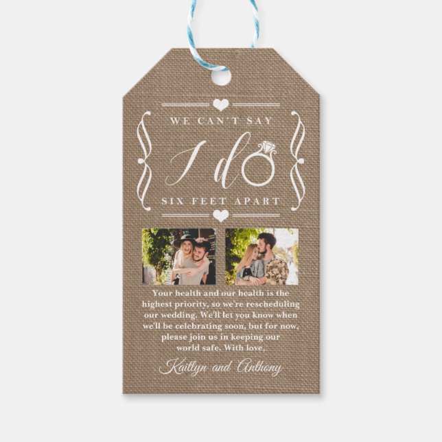 Étiquettes-cadeau Remise du Mariage de Six Pieds Horaire Changement  (Devant)