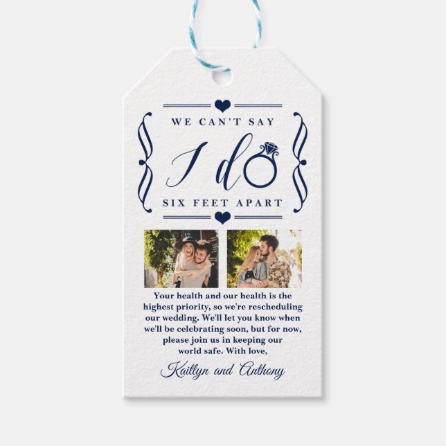 Étiquettes-cadeau Remise du Mariage de Six Pieds Horaire Changement  (Devant)