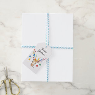 Étiquettes-cadeau Rennes Colorés