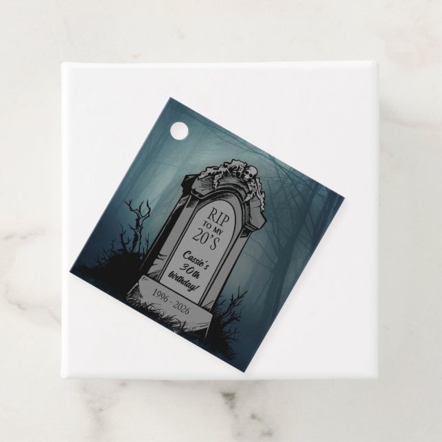 Étiquettes Cadeau Repose en paix à ma fête d'anniversaire des années (En situation)