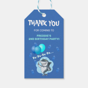 Étiquettes-cadeau Requin mignon   Blue Birthday Personnalisé