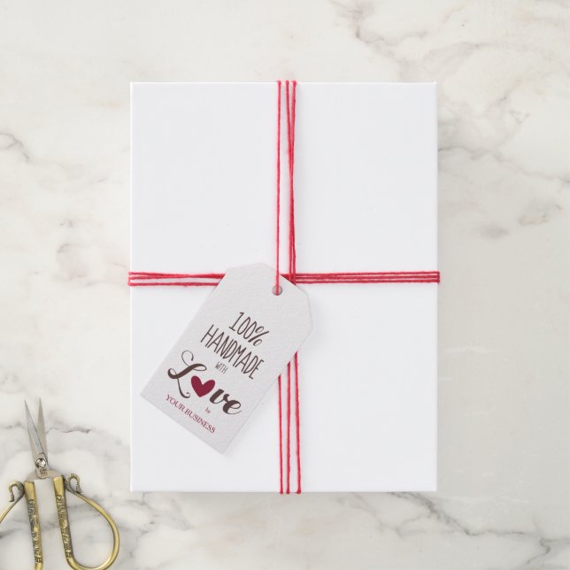 Étiquettes-cadeau Réseau Heart 100% Quote Craft Articles Handmade (Avec de la ficelle)