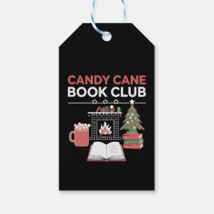 Étiquettes-cadeau Réserver Sucre de canne de Noël Book Club Bookish