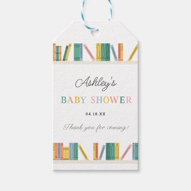 Étiquettes-cadeau Réserver thème Storybook Baby shower Favoriser (Devant)