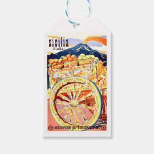 Étiquettes-cadeau Ressort 1947 éternel d'affiche de voyage de la