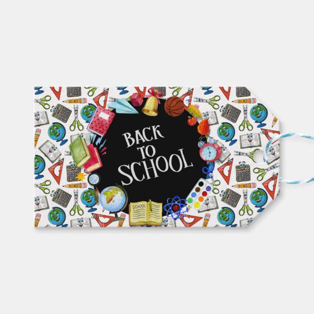 Étiquettes-cadeau Retour À L'École (Devant (Horizontal))