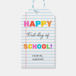 Étiquettes-cadeau Retour À L'École Classe Premier Jour De L'École Fa