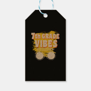 Étiquettes-cadeau Retour à l'école T-shirt 7e année Vibes Enfant pre