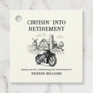 Étiquettes Cadeau Retraite Homme Vintage Grange Motorbike Cruising