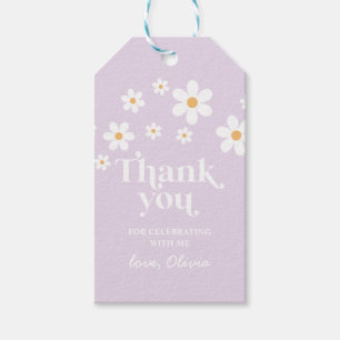 Étiquettes-cadeau Retro Daisy lavande bohème cadeau de remerciement