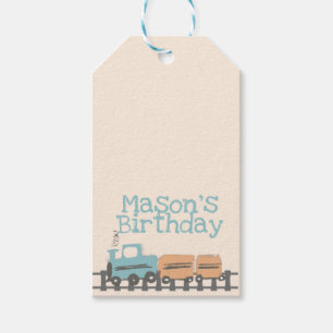 Étiquettes-cadeau Retro Kids Train 1ère fête d'anniversaire