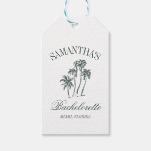 Étiquettes-cadeau Retro Luxe Beach Bachelorette Logo Palm Trees