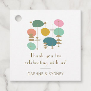 Étiquettes Cadeau Retro Mid-Century Moderne Merci de mariage personn