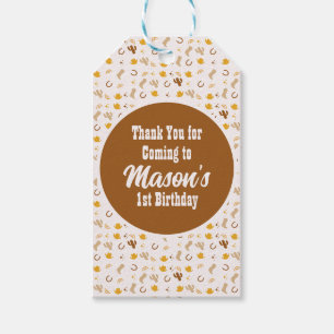 Étiquettes-cadeau Retro Rodeo Cowgirl Cowboy Bohemian Birday